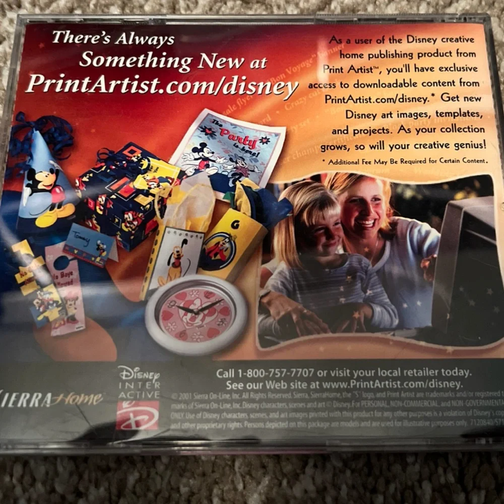 Print Artist Disney Mickey and Friends PC Greeting Cards, scrapbooking 2001 PC